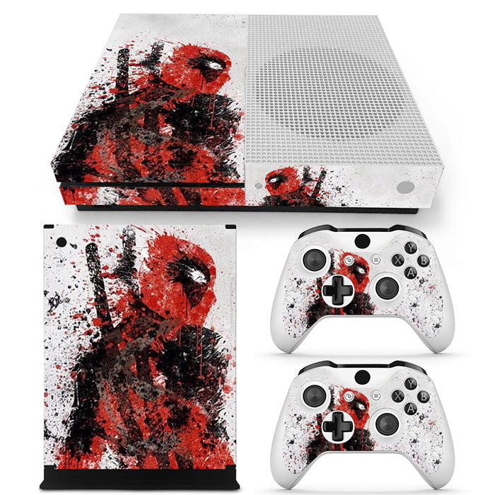 Skin Deadpool pour 2 manettes Xbox One S et sa console