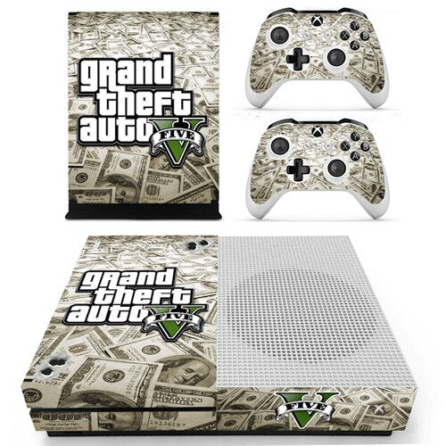 Skin Grand theft auto pour 2 manettes Xbox One S et sa console