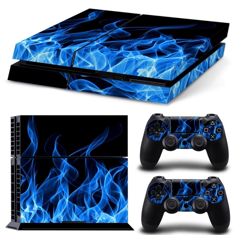 shazol - Skin feu bleu pour 2 manettes et Playstation 4 - Shazol - 